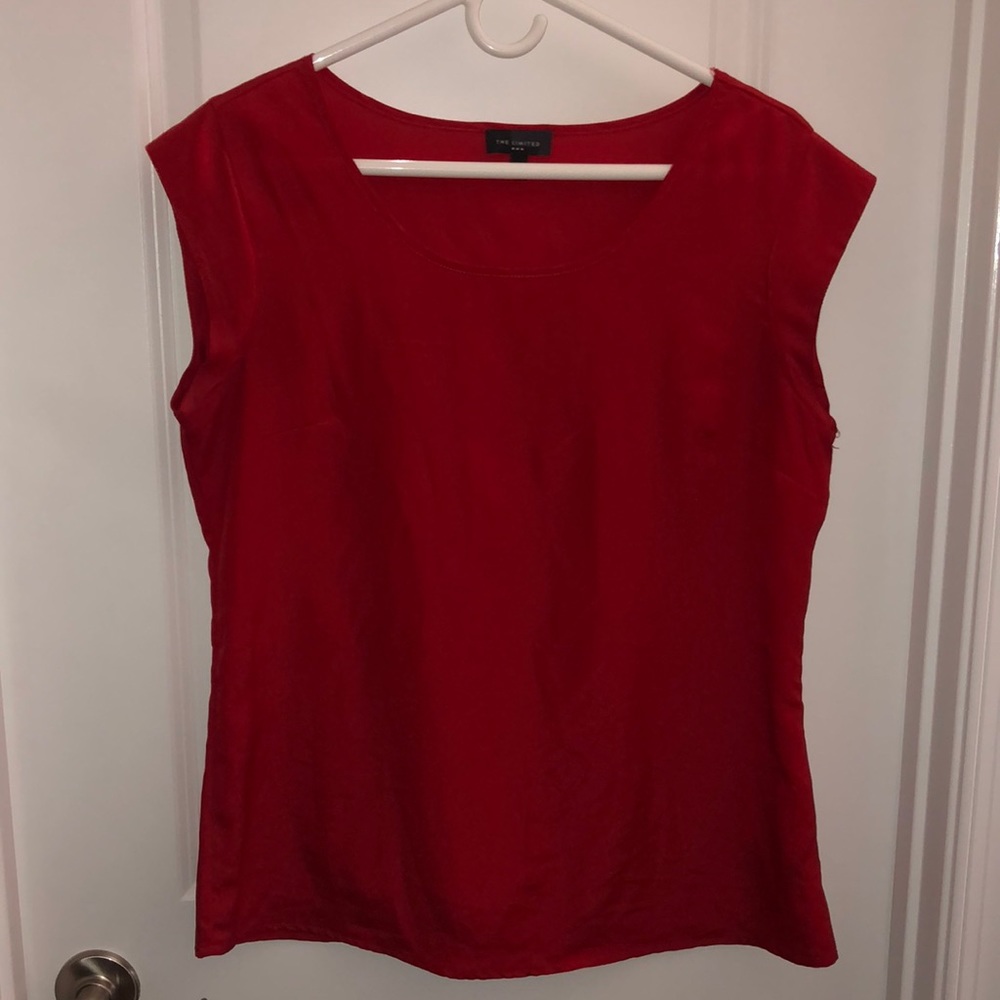 The Limited Red Cap Sleeve Blouse